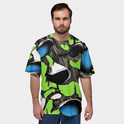 Футболка оверсайз мужская Объемный камуфляж из слоев, цвет: 3D-принт — фото 2