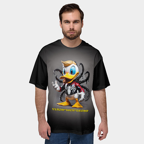 Мужская футболка оверсайз Venom-Duck-Trump joke / 3D-принт – фото 3