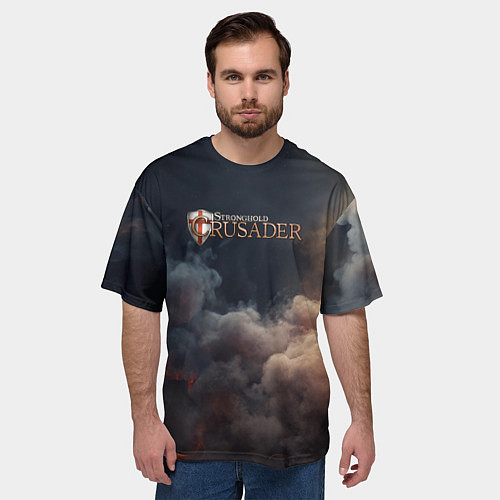 Мужская футболка оверсайз Stronghold Crusader logo / 3D-принт – фото 3