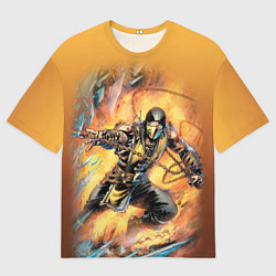 Футболка оверсайз мужская Scorpion - Mortal Kombat, цвет: 3D-принт