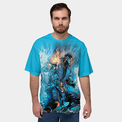 Мужская футболка оверсайз Mortal Kombat - Sub-Zero / 3D-принт – фото 3