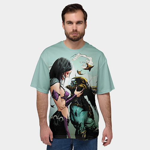 Мужская футболка оверсайз Mileena & Kotal Kahn - Mortal Kombat / 3D-принт – фото 3