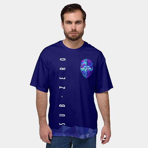 Мужская футболка оверсайз Mortal Kombat - Саб-Зиро / 3D-принт – фото 3