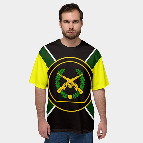 Мужская футболка оверсайз Мотострелковые войска: шеврон без текста / 3D-принт – фото 3