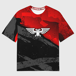 Футболка оверсайз мужская Вархаммер - аквила красный, цвет: 3D-принт