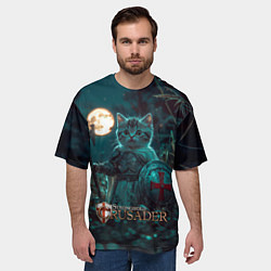 Футболка оверсайз мужская Stronghold Crusader котенок рыцарь, цвет: 3D-принт — фото 2