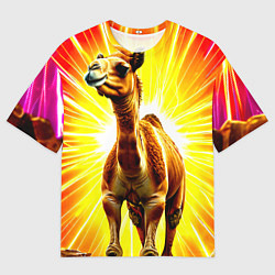 Футболка оверсайз мужская Верблюд в ярких лучах, цвет: 3D-принт