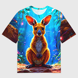 Футболка оверсайз мужская Кенгуру в джунглях, цвет: 3D-принт