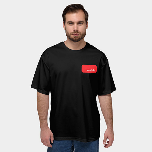 Мужская футболка оверсайз Punk dragonfly with paint strokes / 3D-принт – фото 3