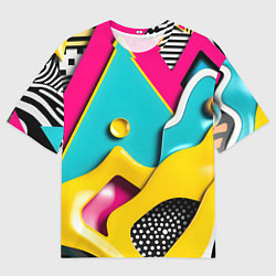 Мужская футболка оверсайз Праздничная абстракция