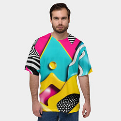 Футболка оверсайз мужская Праздничная абстракция, цвет: 3D-принт — фото 2