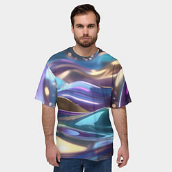 Футболка оверсайз мужская Космические мягкие волны, цвет: 3D-принт — фото 2