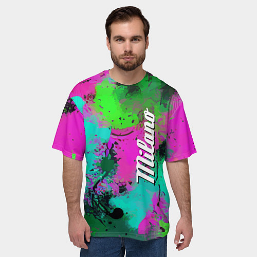 Мужская футболка оверсайз Color impression - abstraction / 3D-принт – фото 3
