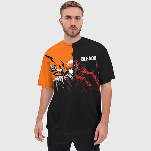 Мужская футболка оверсайз Bleach Ичиго Куросаки / 3D-принт – фото 3