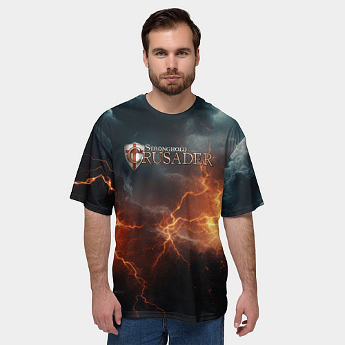 Мужская футболка оверсайз Stronghold сrusader небесная мощь / 3D-принт – фото 3