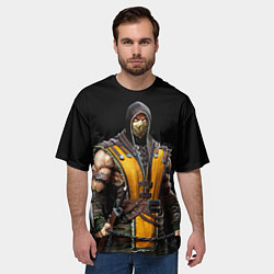 Футболка оверсайз мужская Mortal kombat - Scorpion, цвет: 3D-принт — фото 2
