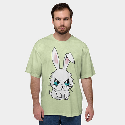 Мужская футболка оверсайз Злой кролик 2025 / 3D-принт – фото 3