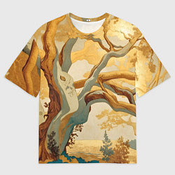 Мужская футболка оверсайз Дерево в японском стиле