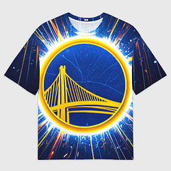 Футболка оверсайз мужская Голден Стэйт Уорриорз логотип, цвет: 3D-принт