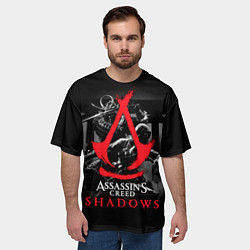 Футболка оверсайз мужская Assassins Creed Shadows - samurai, цвет: 3D-принт — фото 2