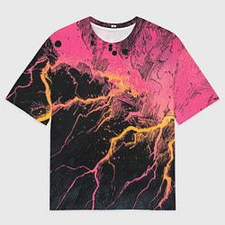 Мужская футболка оверсайз Абстрактные молнии текстура