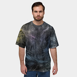 Футболка оверсайз мужская Разноцветные хаотичные линии, цвет: 3D-принт — фото 2