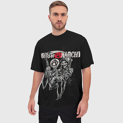 Мужская футболка оверсайз Sons Of Anarchy - death / 3D-принт – фото 3
