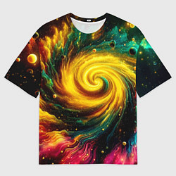 Футболка оверсайз мужская Neon space - ai art fantasy, цвет: 3D-принт