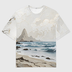 Футболка оверсайз мужская Нежный морской пейзаж, цвет: 3D-принт