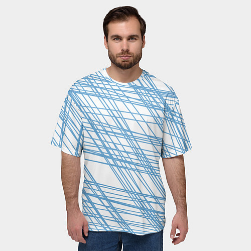 Мужская футболка оверсайз Паутина проводов / 3D-принт – фото 3