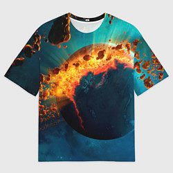 Мужская футболка оверсайз Взрыв планеты