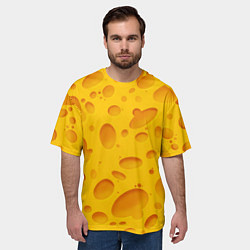Футболка оверсайз мужская Сыр, цвет: 3D-принт — фото 2