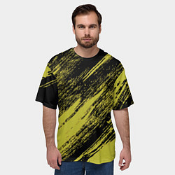 Футболка оверсайз мужская The color is black and yellow, цвет: 3D-принт — фото 2