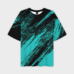 Футболка оверсайз мужская The color is black and light blue, цвет: 3D-принт