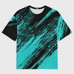 Футболка оверсайз мужская The color is black and light blue, цвет: 3D-принт