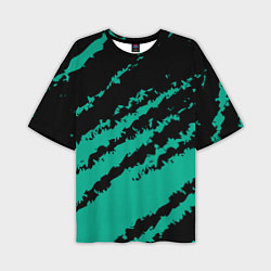 Футболка оверсайз мужская The color is black and turquoise, цвет: 3D-принт