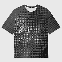 Мужская футболка оверсайз Тёмный чёрно-серый абстарктный