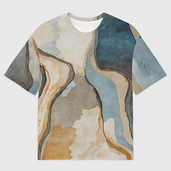 Футболка оверсайз мужская Абстракция с песком и водой, цвет: 3D-принт