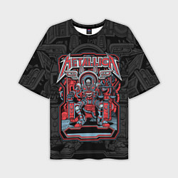 Футболка оверсайз мужская Metallica - skeleton robot, цвет: 3D-принт