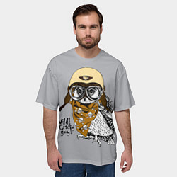 Футболка оверсайз мужская Owl - wild crazy guy, цвет: 3D-принт — фото 2