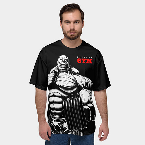 Мужская футболка оверсайз Fitness GYM - jock / 3D-принт – фото 3
