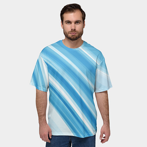 Мужская футболка оверсайз Акварель / 3D-принт – фото 3