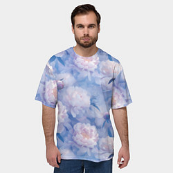 Футболка оверсайз мужская Цветы в туманности, цвет: 3D-принт — фото 2