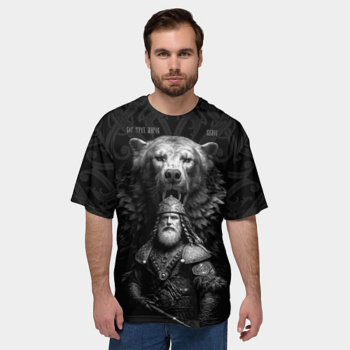 Мужская футболка оверсайз Велес славянский - бог богатырь / 3D-принт – фото 3