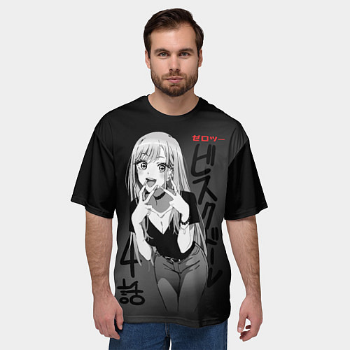 Мужская футболка оверсайз Эта фарфоровая кукла - влюбилась / 3D-принт – фото 3