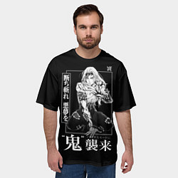 Футболка оверсайз мужская Кокушибо - демон двадцати лун, цвет: 3D-принт — фото 2