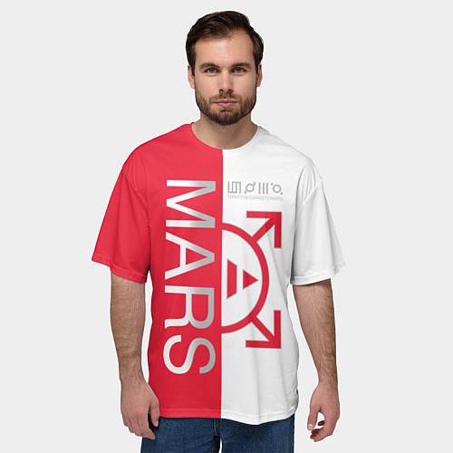 Мужская футболка оверсайз 30 Seconds to Mars poster / 3D-принт – фото 3
