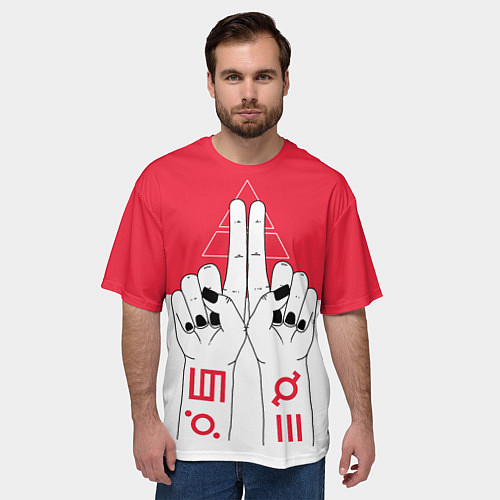 Мужская футболка оверсайз 30 Seconds to Mars poster / 3D-принт – фото 3