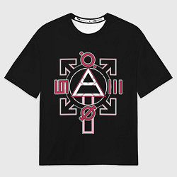 Футболка оверсайз мужская 30 Seconds to Mars - poster, цвет: 3D-принт