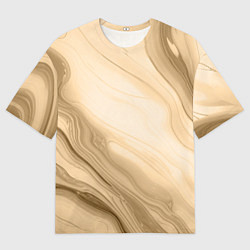 Футболка оверсайз мужская Светлый коричневый текстура камень мрамор, цвет: 3D-принт